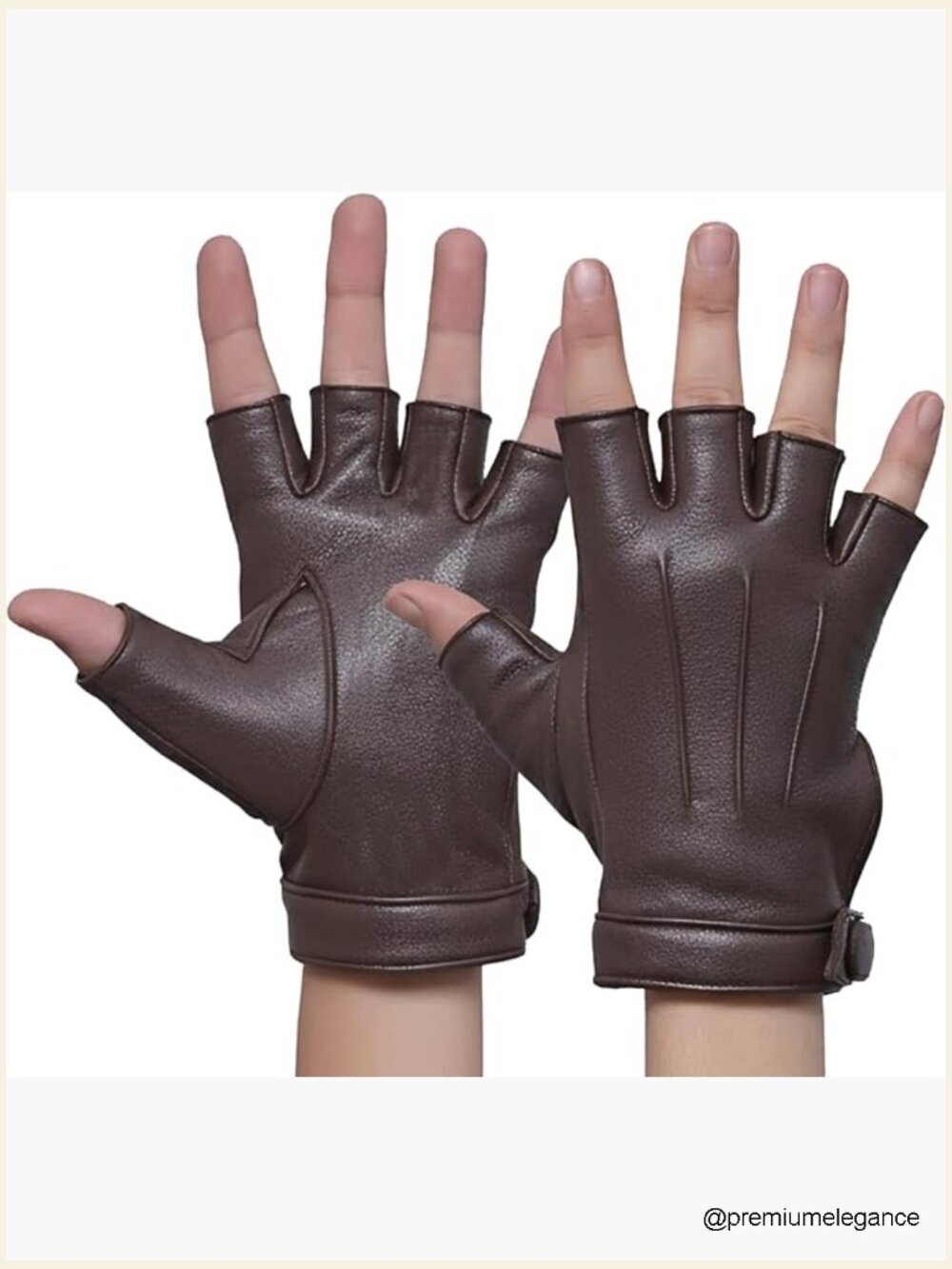 Soft Genuine Leather Fingerless Driving Gloves Half Finger Cycling Motorcycle
